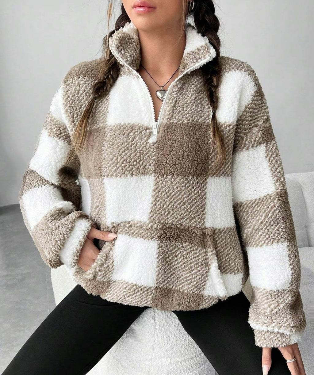 Woman’s plaid fleece