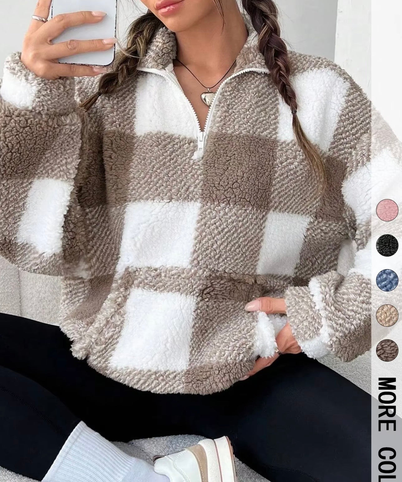 Woman’s plaid fleece