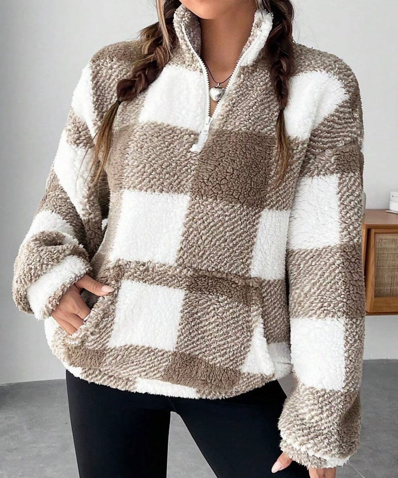 Woman’s plaid fleece