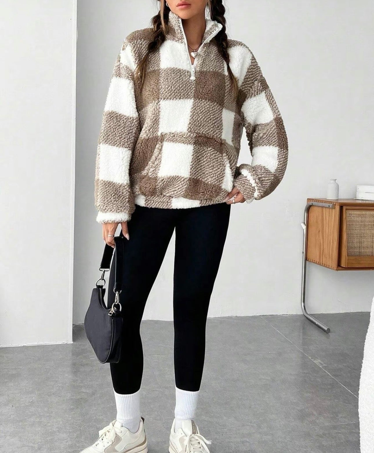 Woman’s plaid fleece