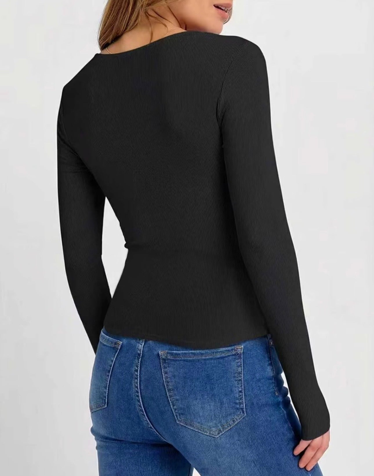Long sleeve square neck t-shirt